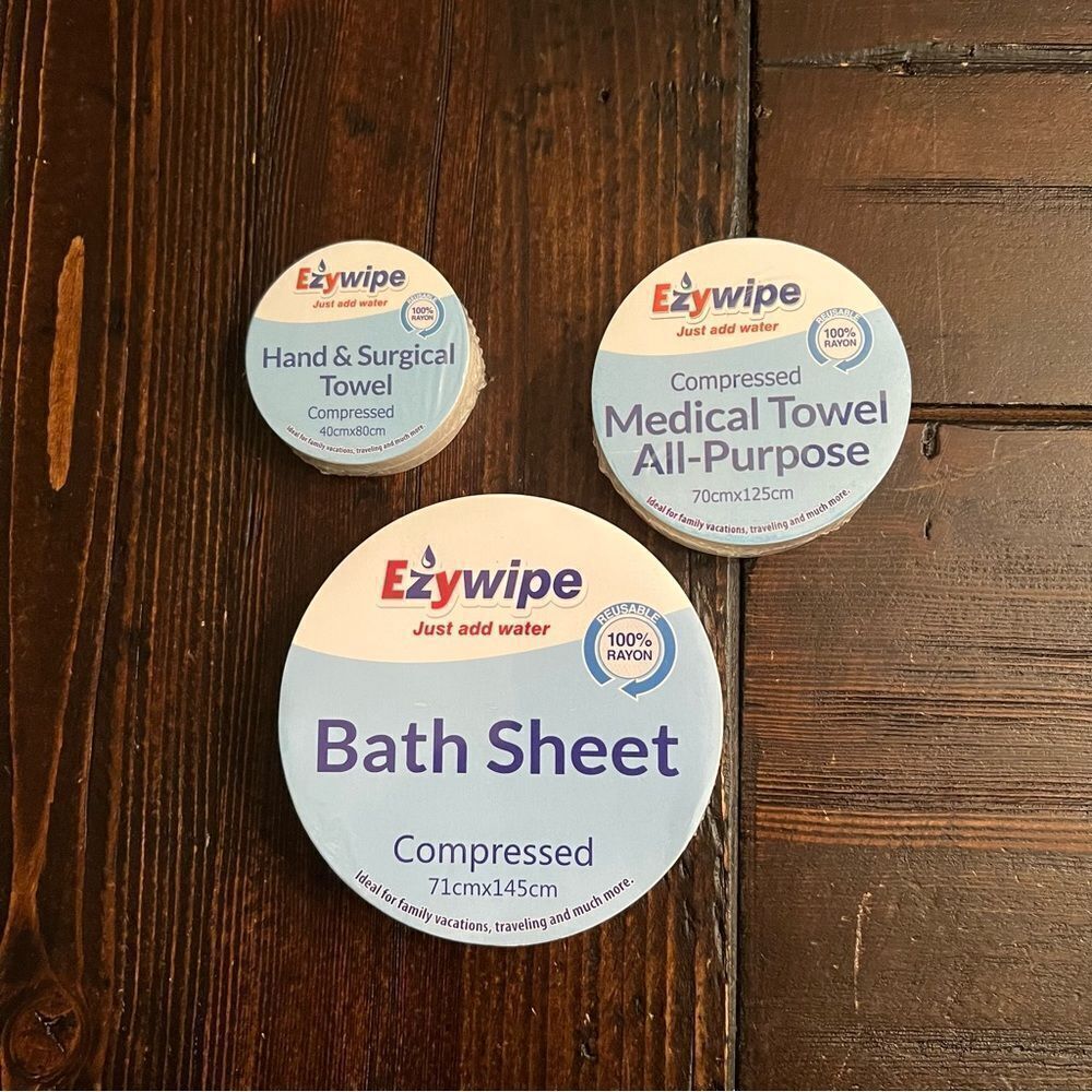 Ezywipe Compressed Towels(Set of Three New)
